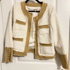 Nanette Lepore Women's Cream and Tan Tweed Blazer